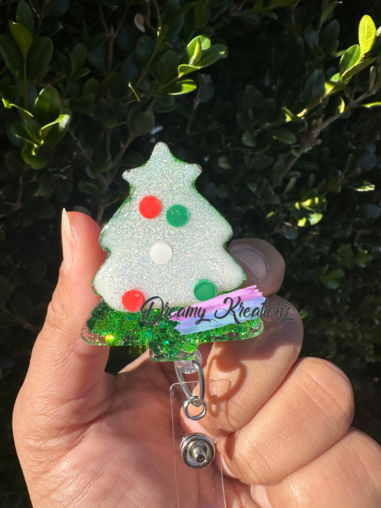 Christmas Tree Badge Reel Custom